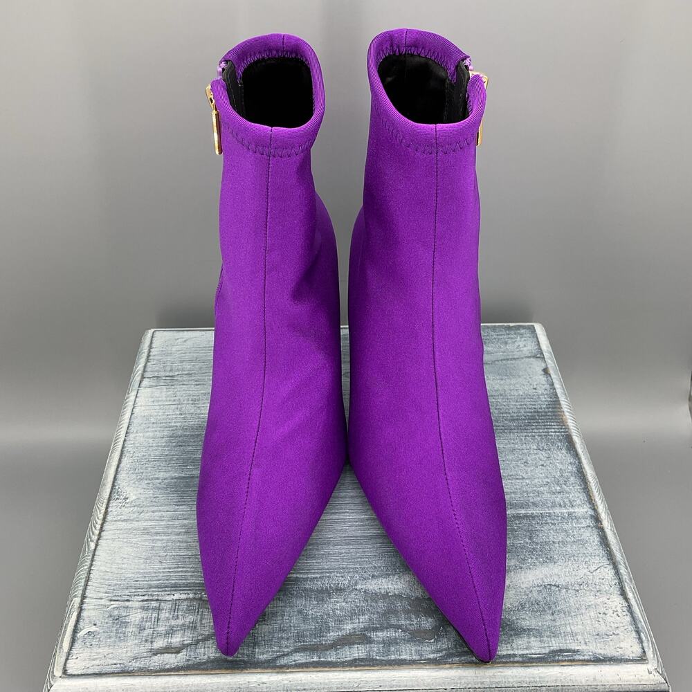 NEW Good American Women’s Ankle Shine Neoprene Booties Purple Size 6 - Picture 3 of 10